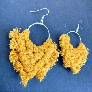 Macrame Golden Yellow Dangle Earrings